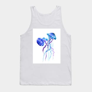 Jellyfish Design Blue Purple BEACH ARTWORK Tank Top